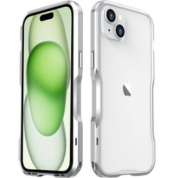 Husa LUPHIE pentru iPhone 15, Armor Bumper, de argint