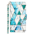 Cu clapetă pentru Xiaomi Redmi 13C / Poco C65, Wallet, Marble verde