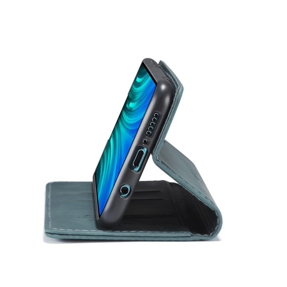 Husa CASEME pentru Xiaomi Redmi Note 8 Pro, Leather Wallet Case, turquoise