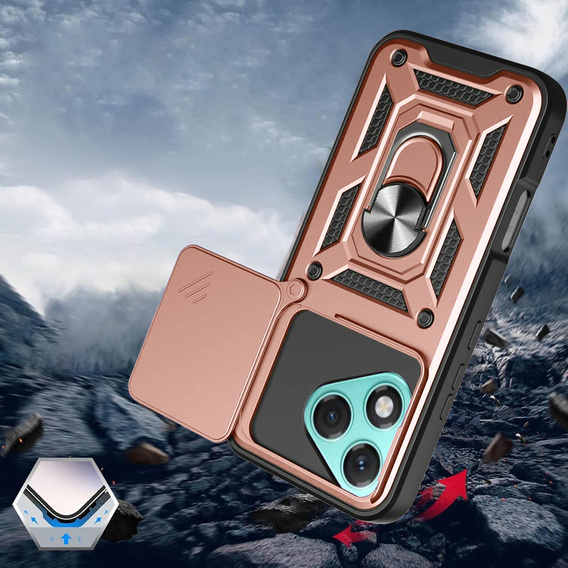 Husă blindată pentru Honor 400 Lite, CamShield Slide, roz