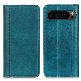 Husă cu clapetă pentru Google Pixel 10 Pro XL / 9 Pro XL, cu buzunar, piele, verde