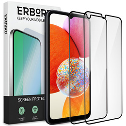 2x sticlă călită pentru Samsung Galaxy A14 4G / A14 5G, ERBORD 3D pentru întregul display