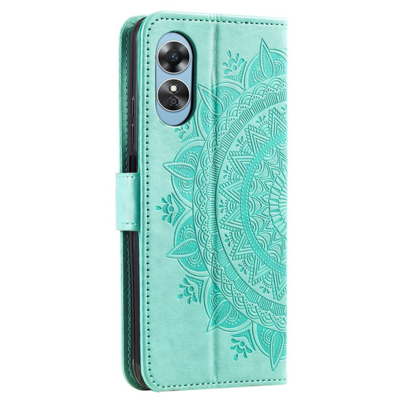 Cu clapetă pentru Oppo A17, Mandala, verde