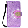 Cu clapetă pentru Huawei P Smart 2019 / Honor 10 Lite, Glitter Mirror Wallet, violet