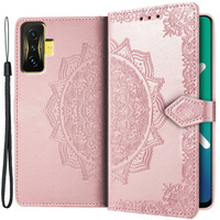 Cu clapetă pentru Xiaomi Poco F4 GT, Mandala, roz rose gold