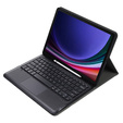 Carcasă + tastatură Samsung Galaxy Tab S9+, Leather Pen Slot TouchPad, negru