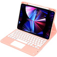 Carcasă + tastatură iPad Air 10.9 4 2020 / 5 2022, Touchpad, roz rose gold