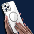 Huse pentru iPhone 14 Pro Max, ERBORD Hybrid MagSafe Case, de argint