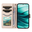 Husă cu clapetă pentru Xiaomi Redmi Note 14 Pro 5G / Xiaomi Redmi Note 14 Pro+ 5G / Xiaomi Poco X7 5G, Rhombus Crossbody Leather, bej