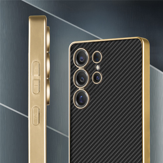 Huse pentru Samsung Galaxy S25 Ultra, GKK Leather, carbon negru