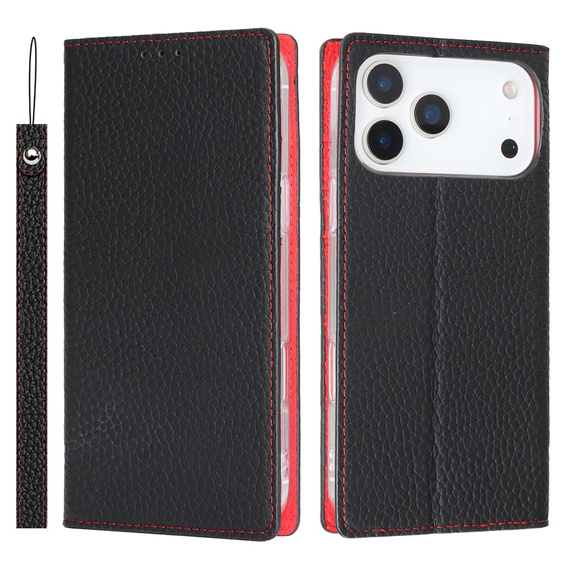 Husă cu capac rabatabil Litchi Skin Grain pentru iPhone 17 Pro