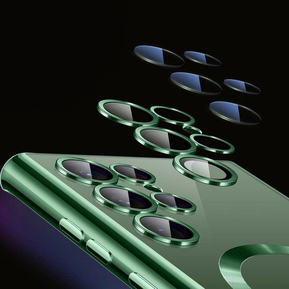 Husă pentru Samsung Galaxy S25 Ultra, Electro MagSafe, verde + Sticlă pentru ecran