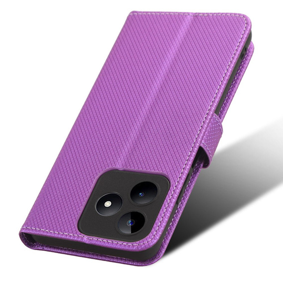 Cu clapetă pentru Realme Note 50, Wallet Smart Magnet, violet