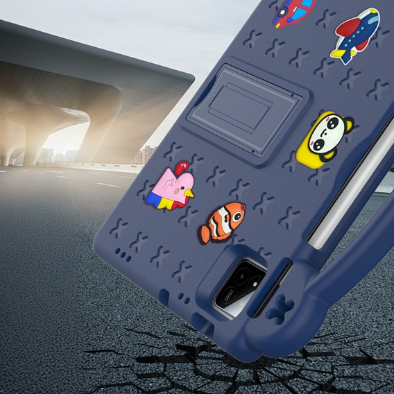Husă pentru copii pentru Xiaomi Pad 7 / 7 Pro, Cute Patterns, cu suport, albastru închis