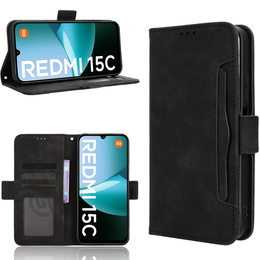 Cu clapetă pentru Xiaomi Redmi 15C 4G/LTE, Card Slot, negru
