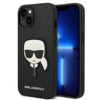 Karl Lagerfeld Huse pentru iPhone 14 Plus, Saffiano Karl's Head Patch, negru