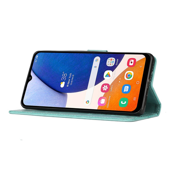 Cu clapetă pentru Samsung Galaxy A14 4G/5G, Mandala Flower, verde