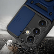 Husă blindată pentru Samsung Galaxy S24 FE, CamShield Slide, albastru