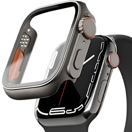 2w1 Etui + Szkło Hartowane do Apple Watch 7/8 41MM, Czarne/Czerwone