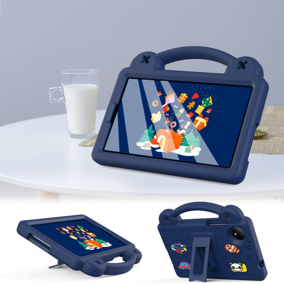 Husă pentru copii pentru Xiaomi Redmi Pad SE 8.7", Cute Patterns, cu suport, albastru închis