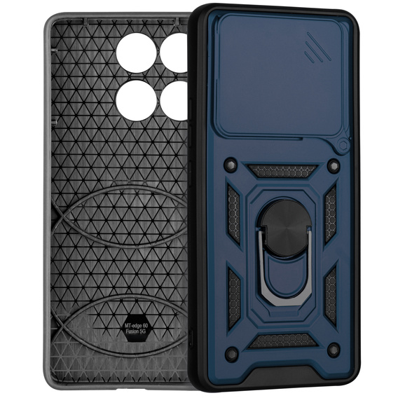 Husă blindată pentru Motorola Edge 60 / 60 Fusion, CamShield Slide, albastru