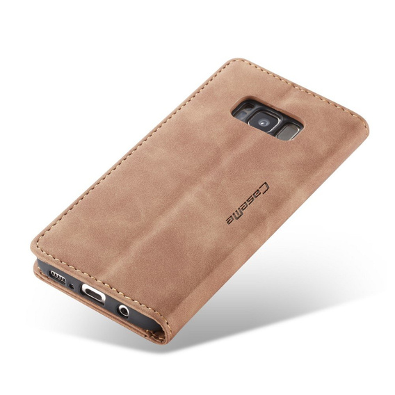 Husa CASEME pentru Samsung Galaxy S8, Leather Wallet Case, maro