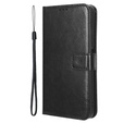 Cu clapetă pentru Infinix Hot 50i 4G, Crazy Horse Wallet, negru