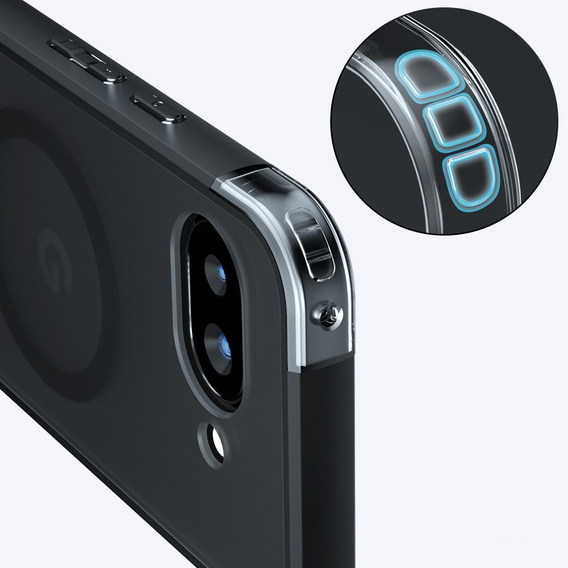 Husă pentru Google Pixel 9A, pentru MagSafe, ERBORD Matt Case, negru