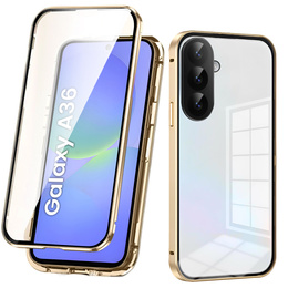 Husa pentru Samsung Galaxy A36, Magnetic Dual Glass, de aur