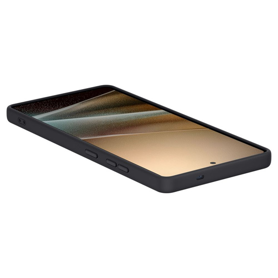 Carcasă Spigen pentru Samsung Galaxy S25 Ultra, Silicone Fit Mag, negru + sticlă călită