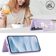 Husa pentru Samsung Galaxy A55 5G, Leather Flower Card Slot, violet