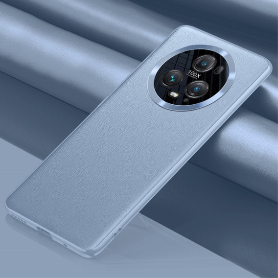 Husă din piele pentru Honor Magic 5 Pro, leather hybrid, albastru