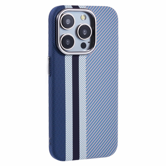 Carcasa pentru iPhone 13 Pro, Carbon Fiber MagSafe, albastru