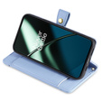 Cu clapetă pentru OnePlus 12 5G, Wallet Zipper Pocket, albastru
