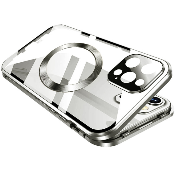 Carcasa Magnetic Dual Glass MagSafe pentru iPhone 16 Pro, titan
