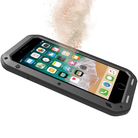 Love Mei Huse pentru iPhone 8 Plus / 7 Plus, armored with glass, negru