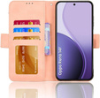 Carcasă flip pentru Oppo Reno 14F, slot pentru card, portofel, roz