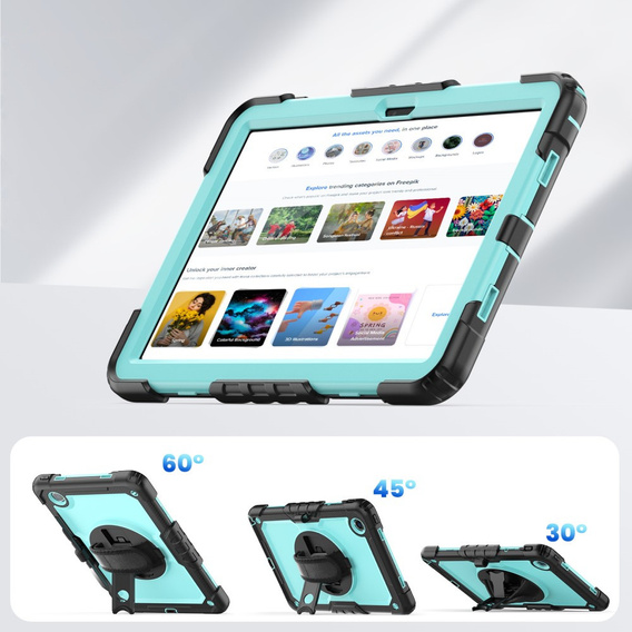 Husa blindată pentru Lenovo Tab M11, carcasă de protecție 360 cu slot pentru stylus, albastru
