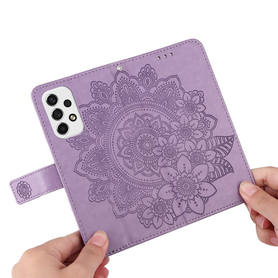 Cu clapetă pentru Samsung Galaxy A53 5G, Mandala Flower, violet
