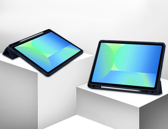 Husă pentru Samsung Galaxy Tab S10 FE+ Plus, Smartcase cu spațiu pentru stylus, albastru închis