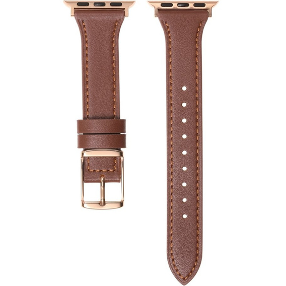 Pasek Skórzany do Apple Watch 1/2/3/4/5/6/7/8/SE 38/40/41mm, Brązowy