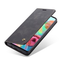 Husa CASEME pentru Samsung Galaxy A71, Leather Wallet Case, negru