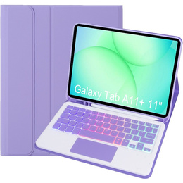 Husă cu tastatură Bluetooth iluminată și touchpad pentru Samsung Galaxy Tab A11+