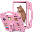 Husă pentru copii pentru iPad 9.7" 2018/2017 (6/5 gen.) / Pro 9.7" 2016, Cute Patterns, cu suport, roz