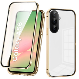 Husa pentru Samsung Galaxy A56, Magnetic Dual Glass, de aur