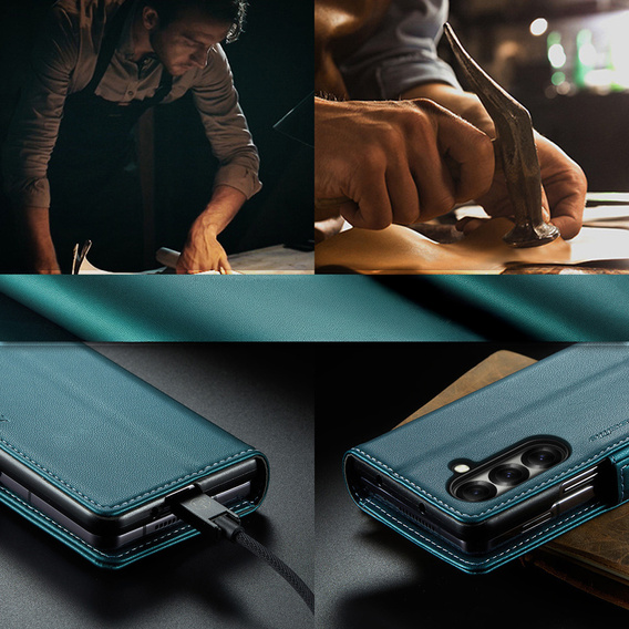 CASEME Litchi Wallet flip caz pentru Samsung Galaxy Z Fold7 5G