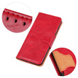 Cu clapetă pentru Samsung Galaxy S25 Edge, Crazy Horse Wallet, roșu