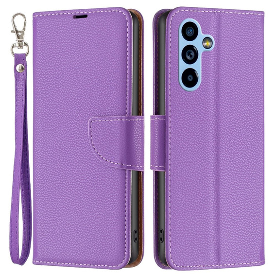 Cu clapetă pentru Samsung Galaxy A54 5G, Wallet Litchi Magnet, violet