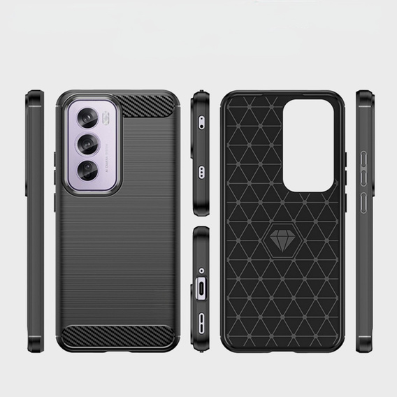 Huse pentru Oppo Reno 12 Pro, Carbon, negru