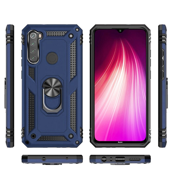 Husă blindată pentru Xiaomi Redmi Note 8T, Nox Case Ring, albastru închis